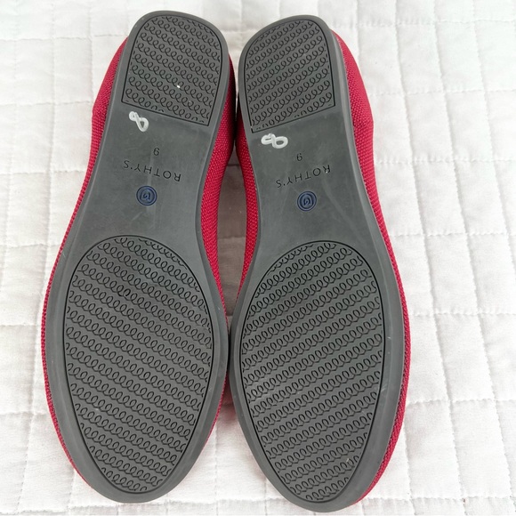 Rothy’s The Flat Rounded Toe Ballet Flat in Red Size 9 Washable - Picture 7 of 10